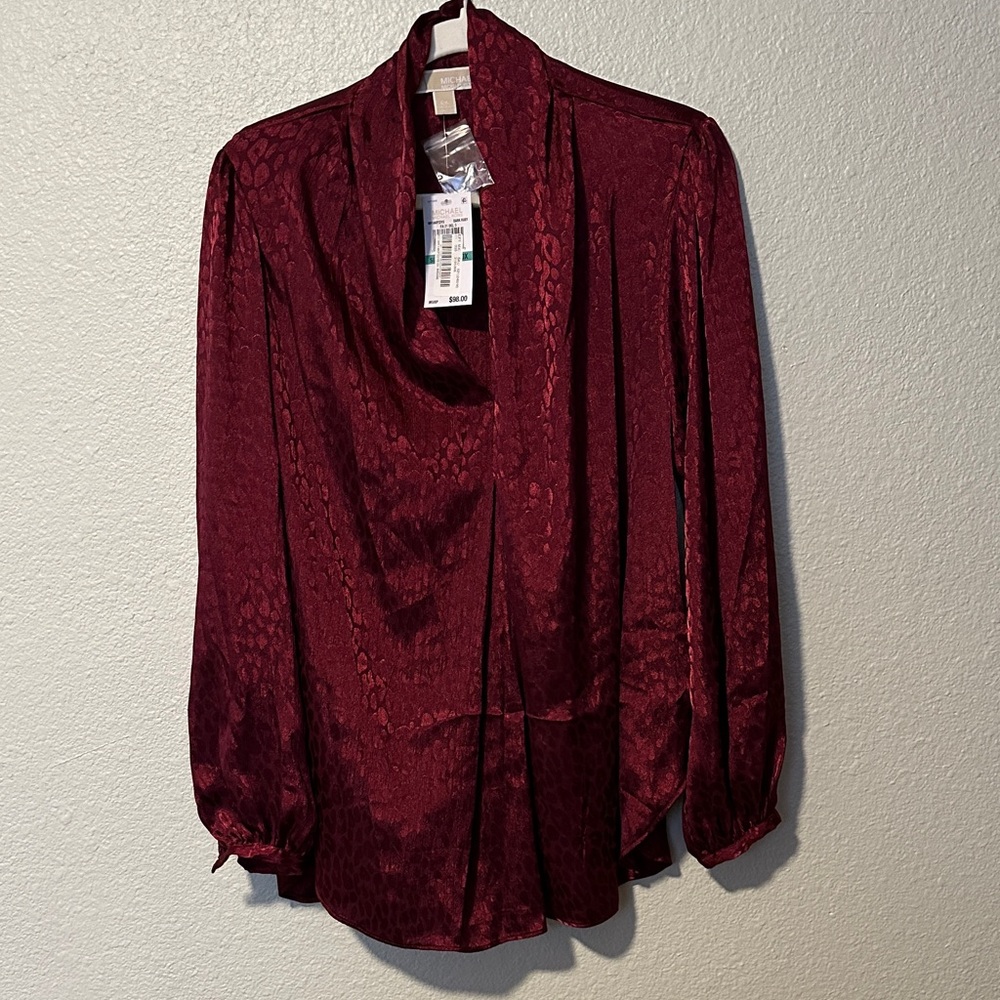 NWT Michael KORS Elegant Burgundy Women's Top